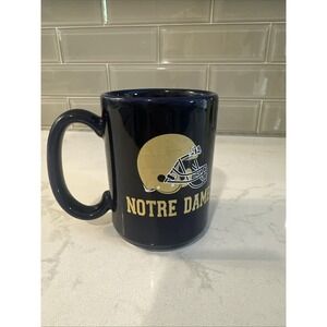 Notre‎ Dame Fighting Irish Vintage 12oz Ceramic Blue Mug Made In The USA